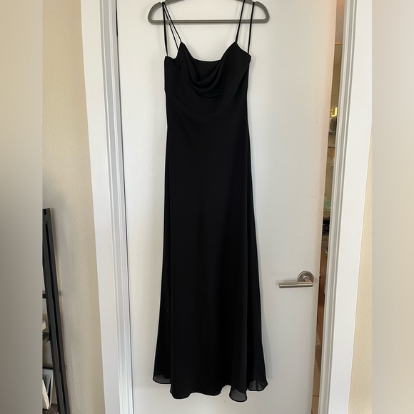 Black cowl neck floor length dress - Picture 1 of 5